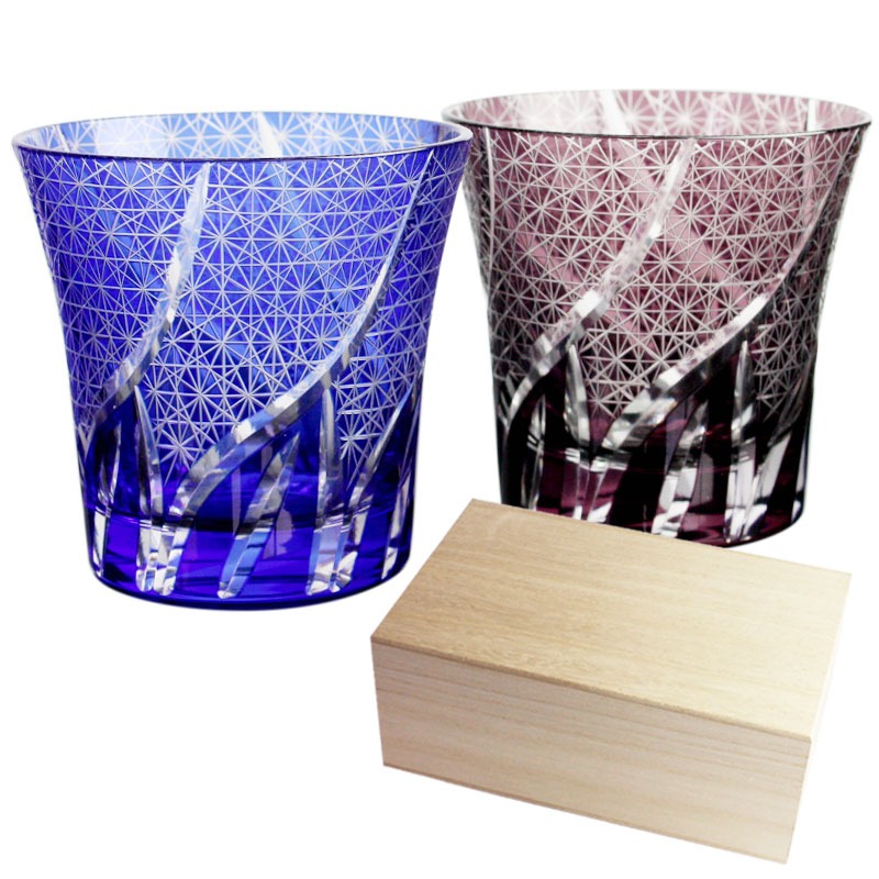 10％OFF 切子グラス ペアセット 桐箱入り ぺアグラス おしゃれ 食洗機対応 送料無料 結婚祝い ペア ギフト セット タンブラー 日本酒 コップ ギフトBOX | みよし漆器本舗 | 10