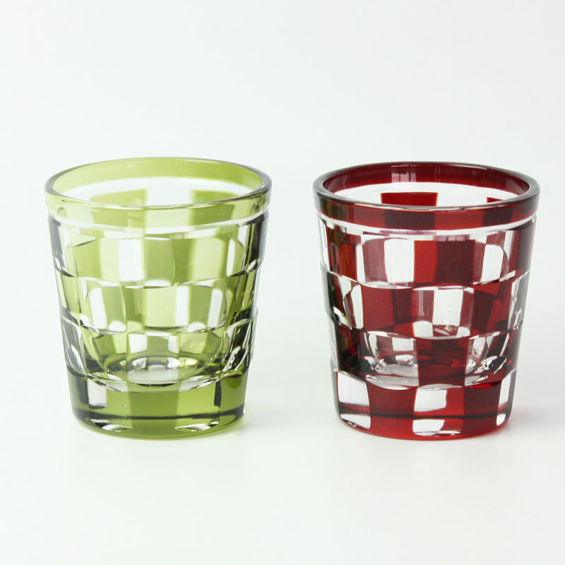 みよし漆器本舗 ショットグラス 切子グラス ペアセット 桐箱入り 65ml