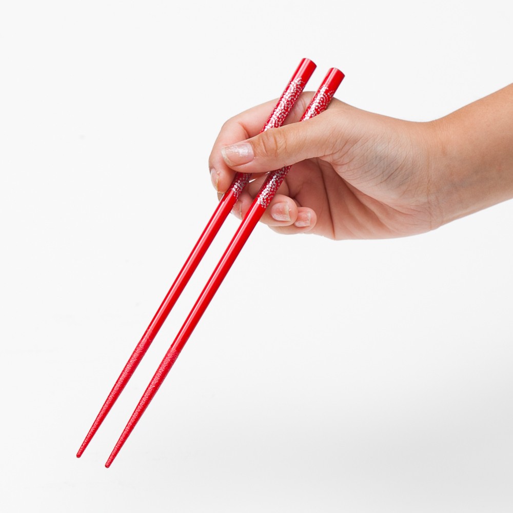 みよし漆器本舗 天然木製 お箸 5膳セット おはし 箸 日本紋様 赤