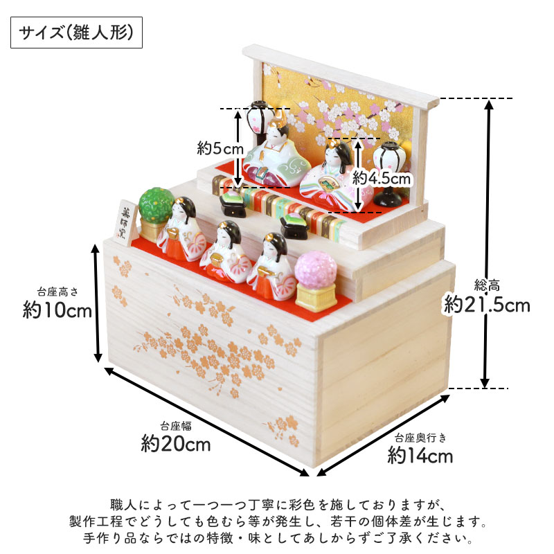 雛人形 コンパクト 名入れ無料 木札 付き かわいい ミニ 染絵弥生飾り