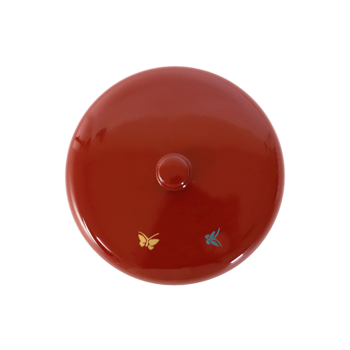 みよし漆器本舗 湯呑み蓋 湯蓋 朱塗 蝶 日本製 選べる3サイズ 小 中 大