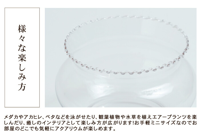 みよし漆器本舗 金魚鉢 おしゃれ ガラス S（1.3リットル