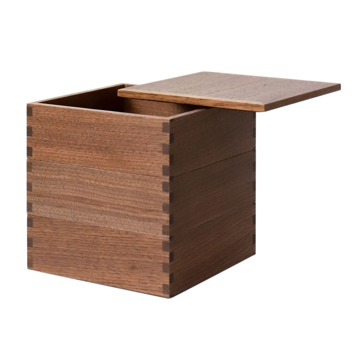 みよし漆器本舗 重箱 三段 5寸 15cm 松屋漆器店 白木塗 ウォールナット