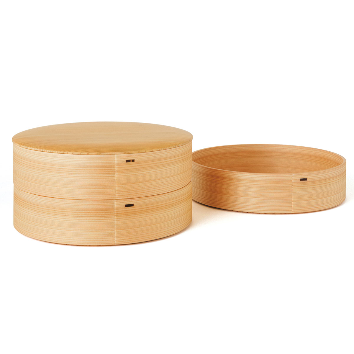 【お値下げ】　【新品・未使用】　大館曲げわっぱ　秋田杉　丸三段重箱　六寸 みよし漆器本舗 秋田杉 大館曲げわっぱ 6寸 丸三段重箱 白木