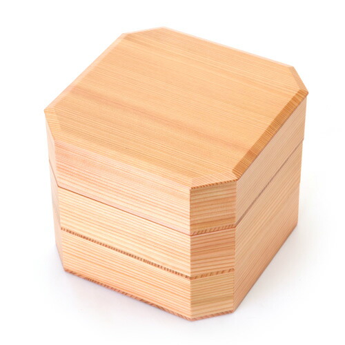 みよし漆器本舗 秋田杉 6.5寸 隅切三段重箱 内朱 大館工芸社 日本製 三