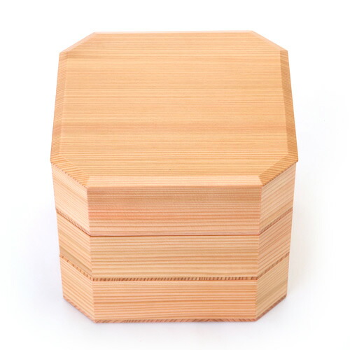 みよし漆器本舗 秋田杉 6.5寸 隅切三段重箱 内朱 大館工芸社 日本製 三