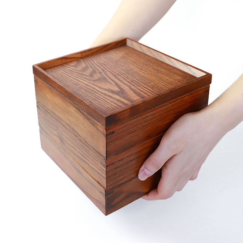 みよし漆器本舗 天然木製 三段重箱 5.5寸 16.5cm 漆塗り 3つ