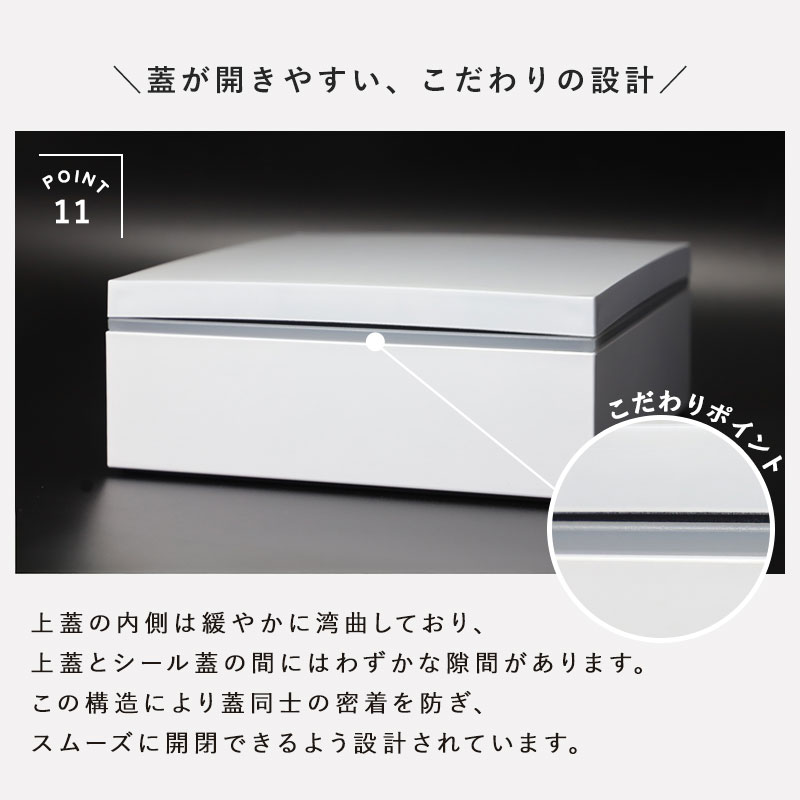 重箱 一段 6寸 18.2cm 白 ホワイト 1300ml シール蓋 オリジナル