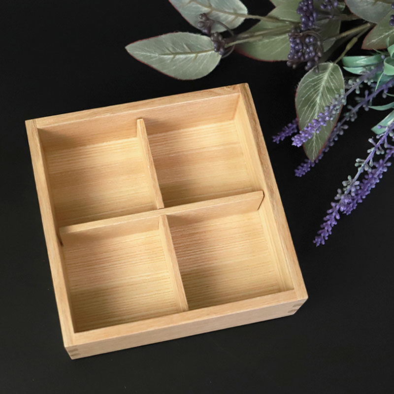 みよし漆器本舗 仕切り 四つ切 松屋漆器店 5寸 重箱用 白木塗 タモ