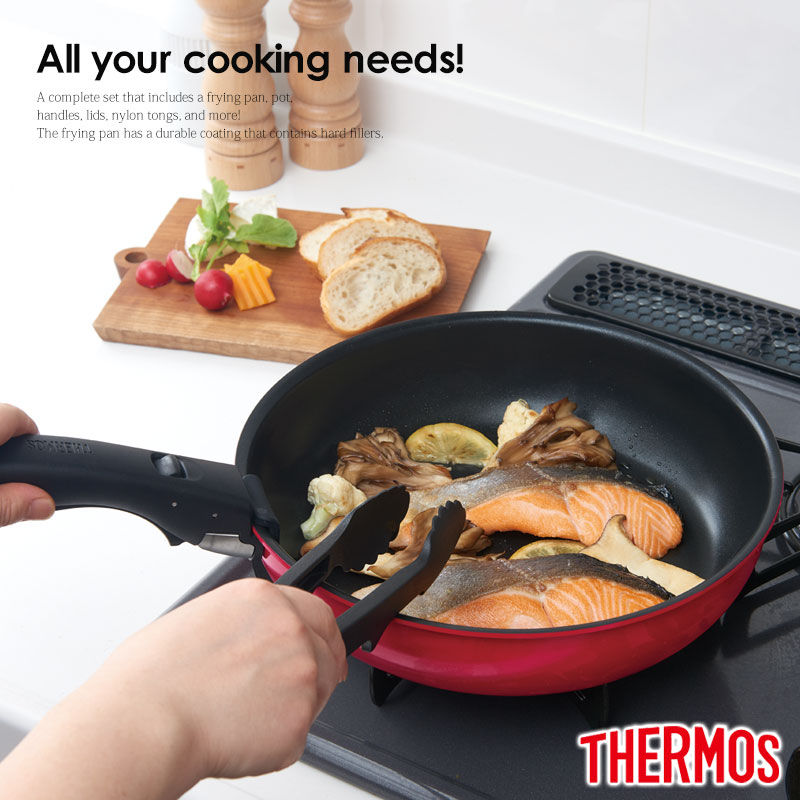 みよし漆器本舗 THERMOS サーモス フライパンセット 取っ手のとれる