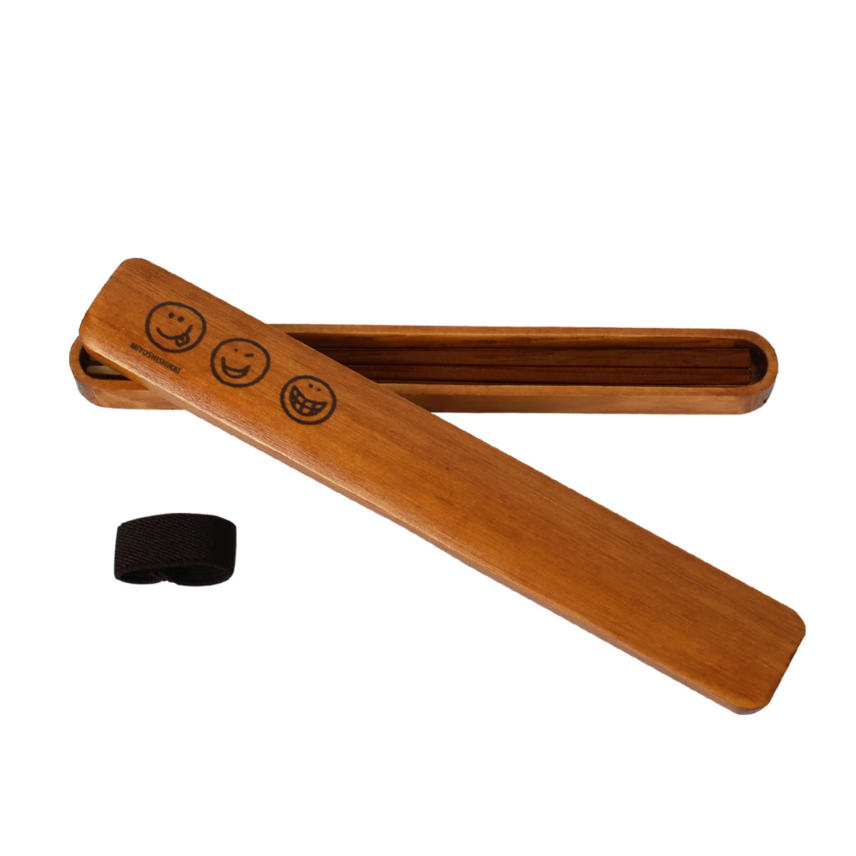 みよし漆器本舗 10％OFF 箸・箸箱セット 白木 漆塗り 18cm ニコニコ