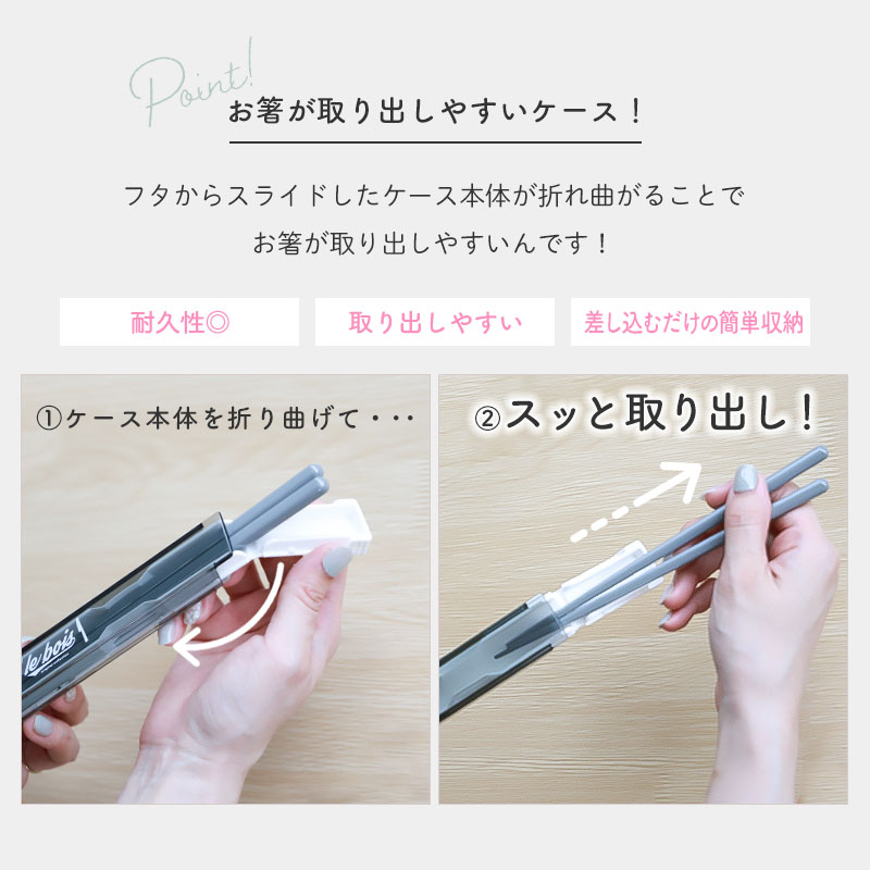箸 ケース付き セット 18cm 食洗機対応 日本製 ルボア・ユニ お箸 箸箱