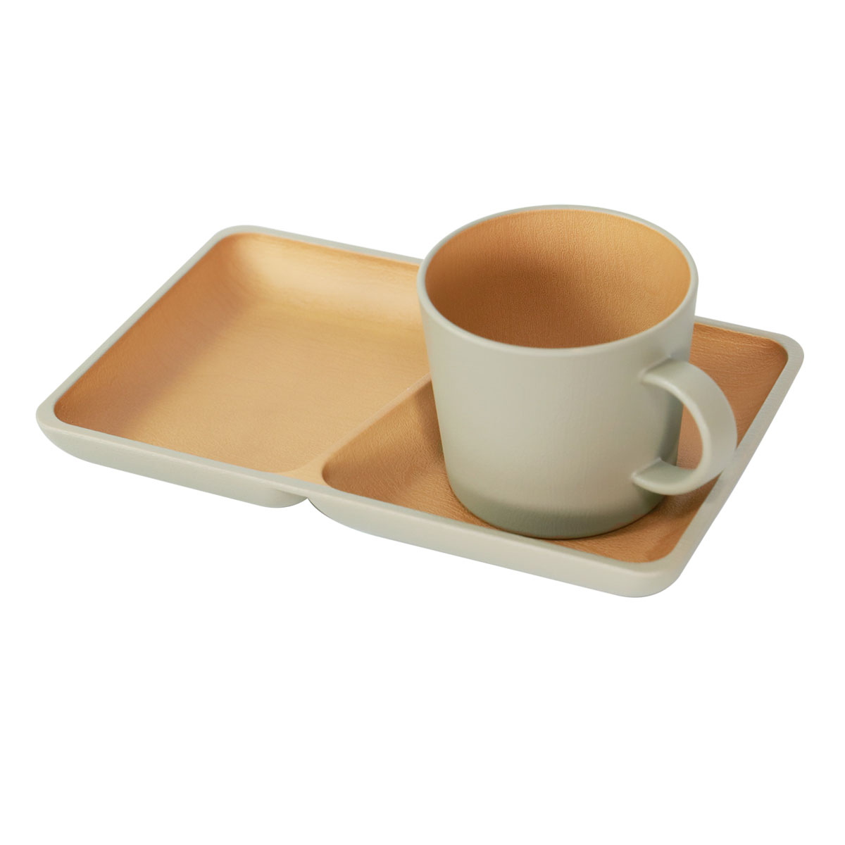 みよし漆器本舗 ブランチセット プレート マグカップ 2個セット アース