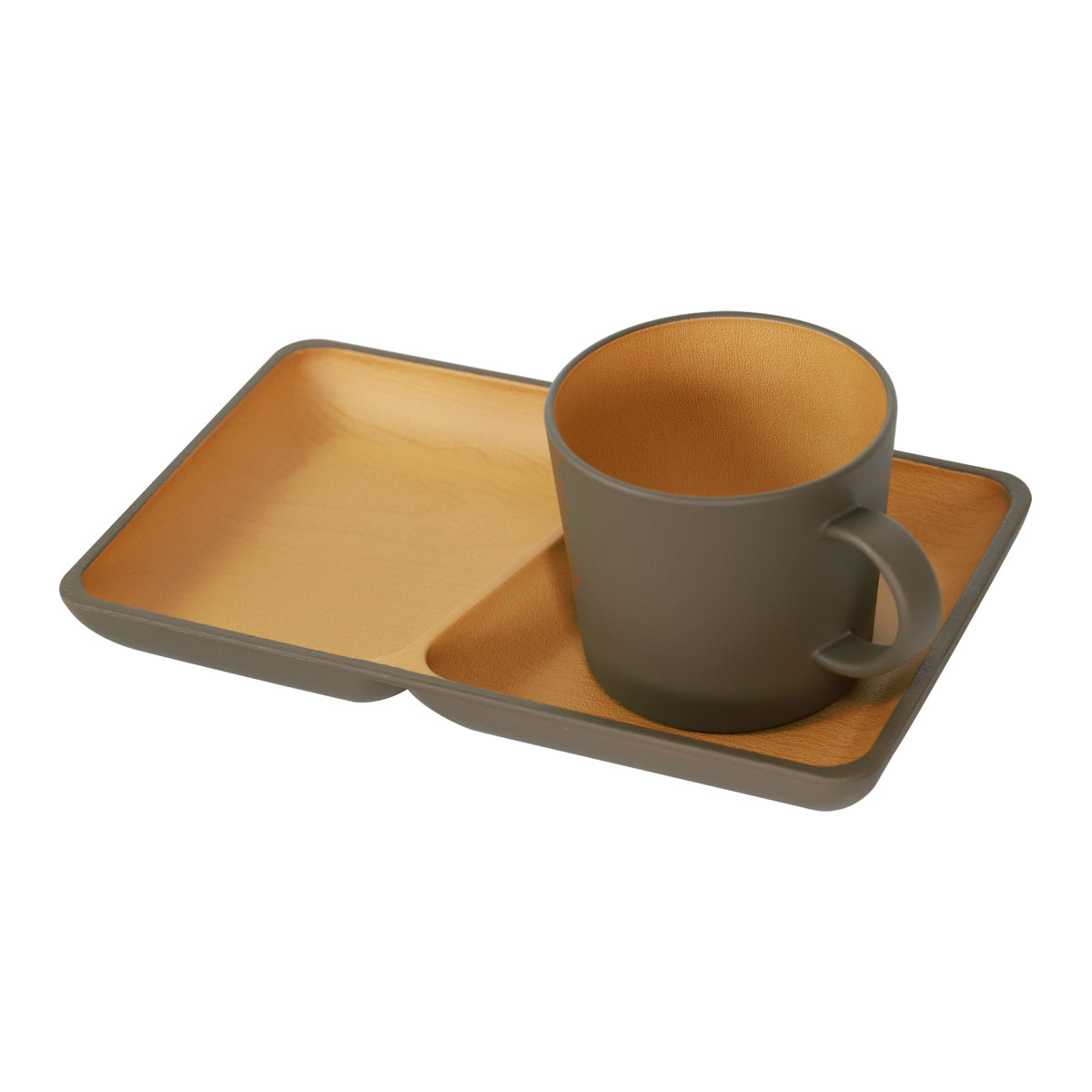 みよし漆器本舗 ブランチセット プレート マグカップ 2個セット アース