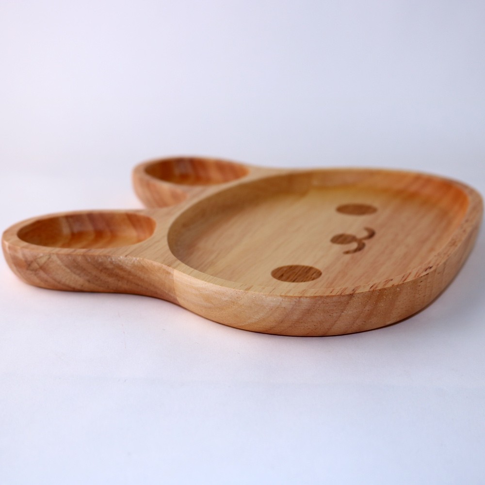 みよし漆器本舗 【20％OFF】 天然木製 うさぎさんプレート お皿