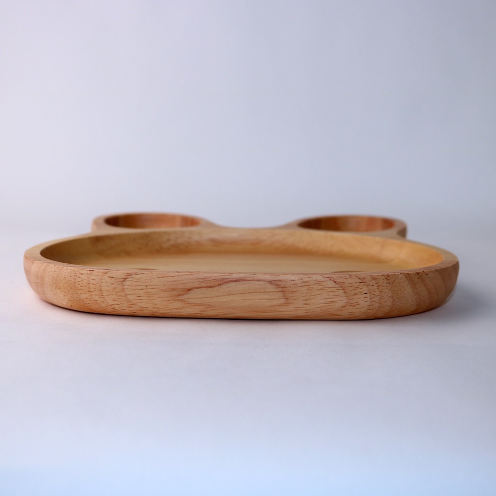 みよし漆器本舗 天然木製 うさぎさんプレート お皿 仕切り かわいい