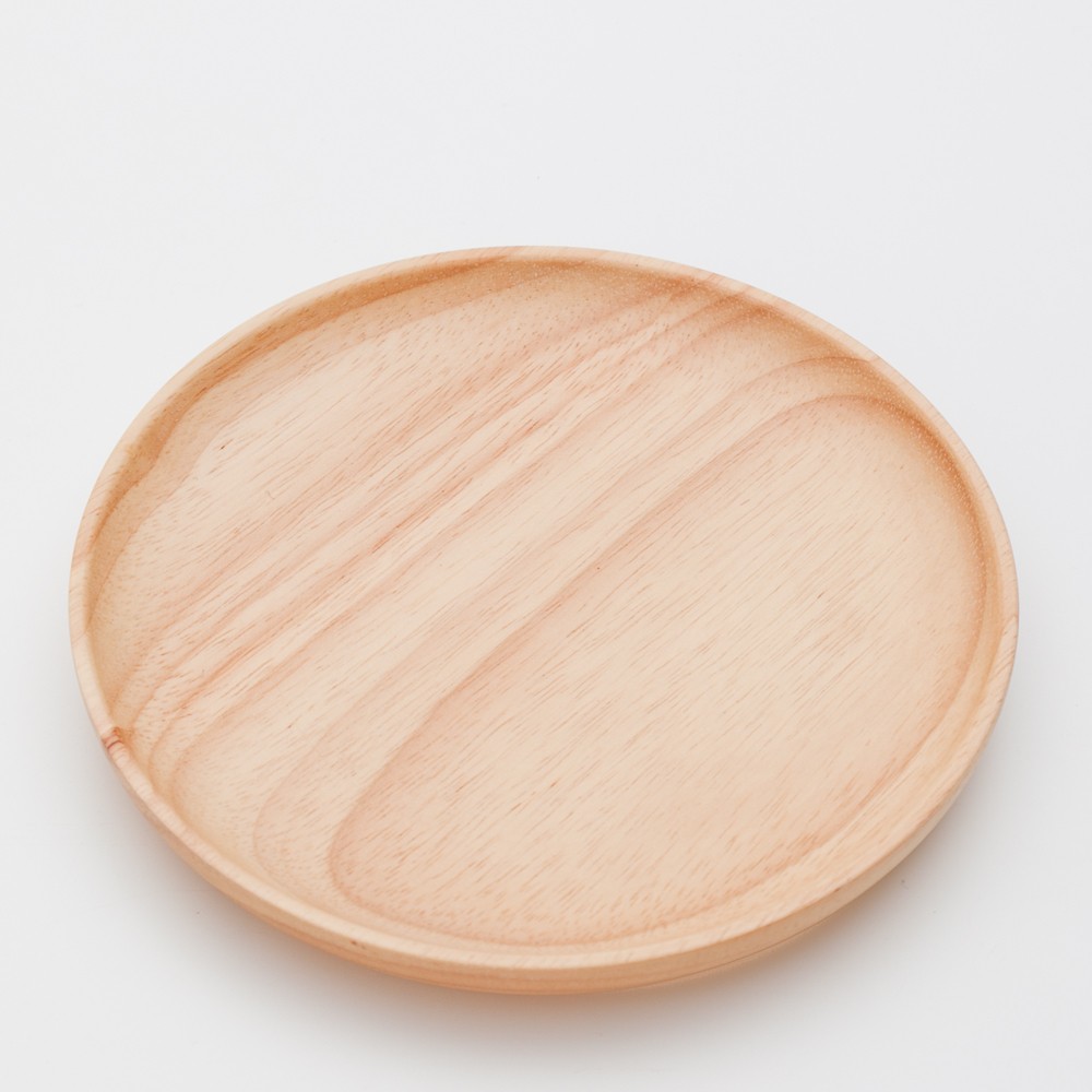 みよし漆器本舗 【クーポン有】 天然木製 ゴムの木 18cm 丸プレート