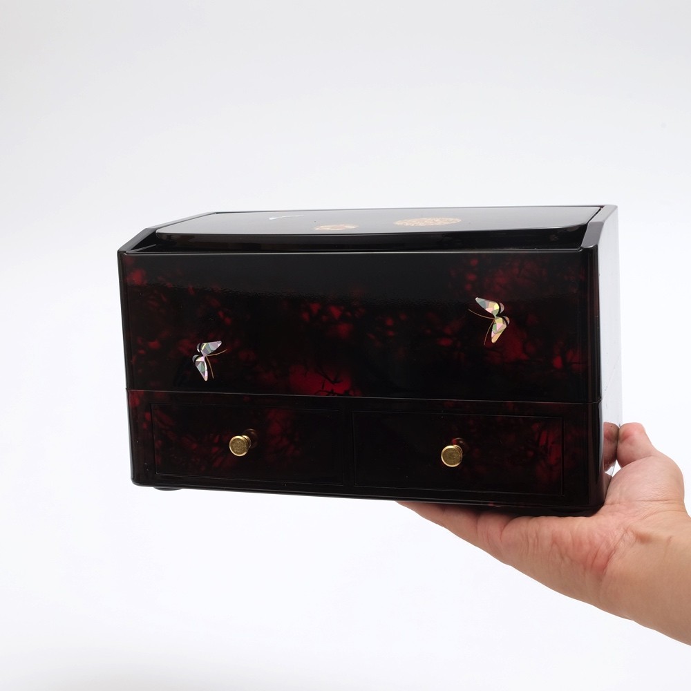 みよし漆器本舗 紀州塗り ティッシュボックス 別甲 てまり 二段