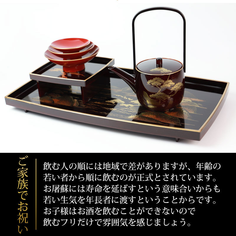 すれなどの 日本製 日本酒 酒器 正月 お祝い 新春 新年 おもてなし 曲げわっぱと漆器 みよし漆器本舗 通販 Paypay 屠蘇器 胴張 春秋山水 枠足 四ツ揃 山中漆器 山中塗り お正月 お屠蘇 おとそ とそき 盃 みよし