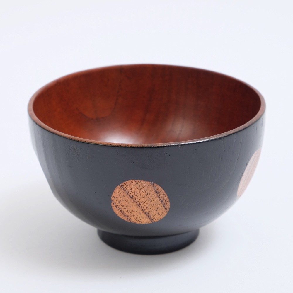 みよし漆器本舗 天然木製 お椀 お碗 汁椀 手まり 黒 漆塗り おわん