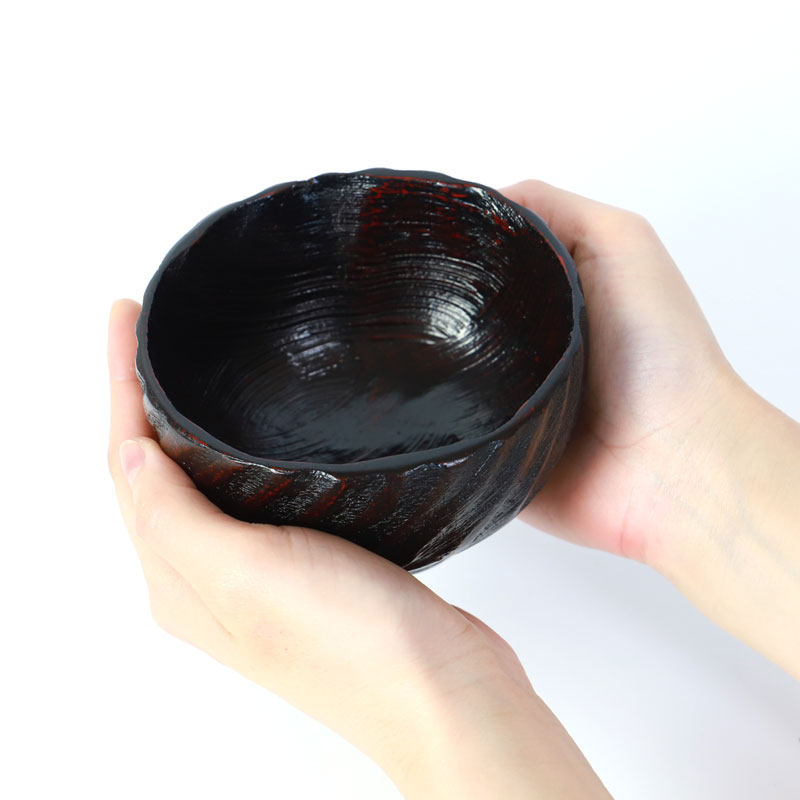 三筋まり椀/曙 天然木 高級美術漆器 うるし塗装 黒と赤の汁椀5個セット 三筋まり椀/曙 天然木 高級美術漆器 うるし塗装 黒と赤の