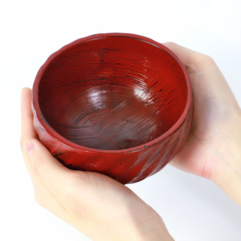 みよし漆器本舗 天然木製 汁椀 楕円型 根来 漆塗り お椀 おわん スープ