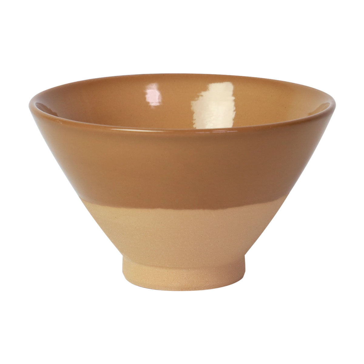 陶器製 茶碗 オレンジと白のグラデーション九行