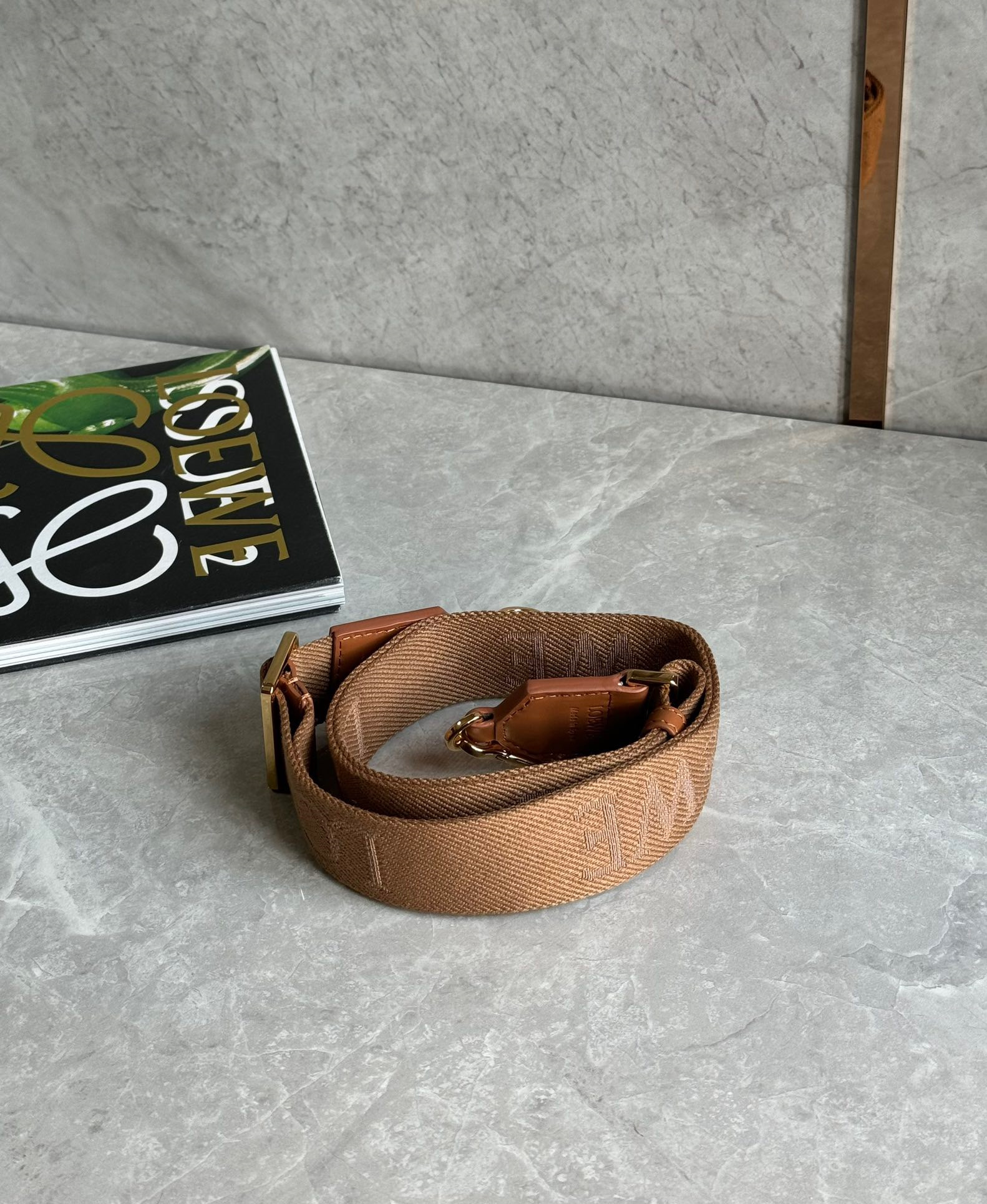 LOEWE ロエベ ストラップ loewe レザー Anagram leather-trimmed