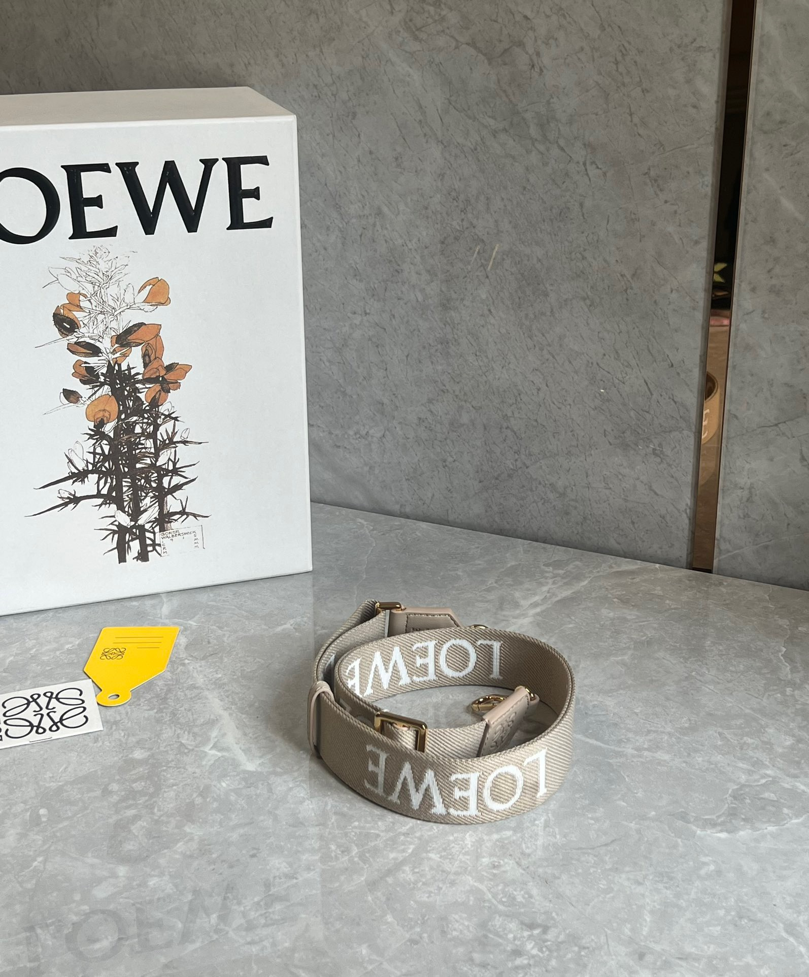 LOEWE ロエベ ストラップ loewe レザー Anagram leather-trimmed