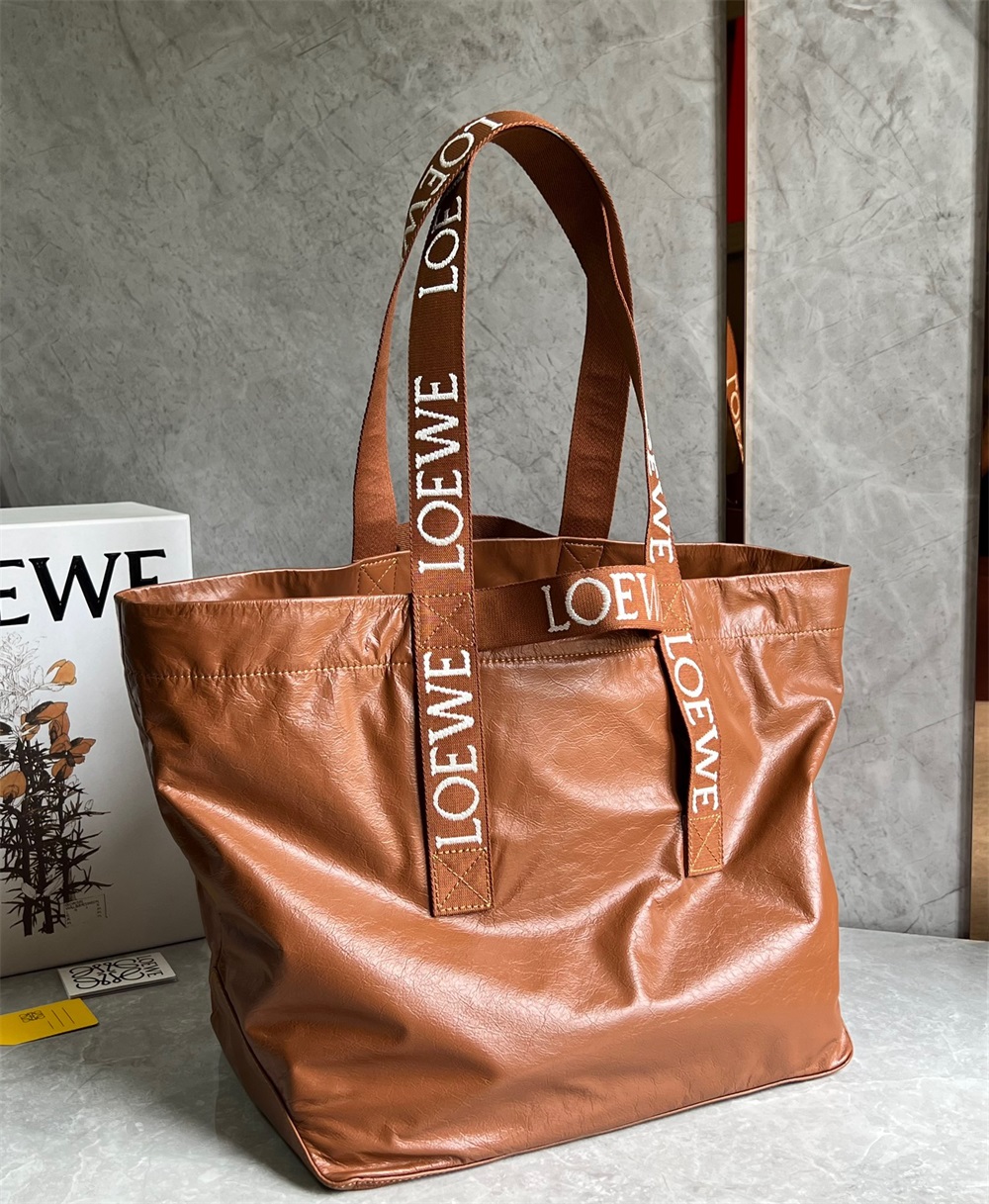 LOEWE ロエベ トートバッグ loewe Fold shopper フォールドショッパー カーフスキン トート バック 新品 ペーパーカーフ 黒 2023新作 送料無料｜miyukigahara-store｜03