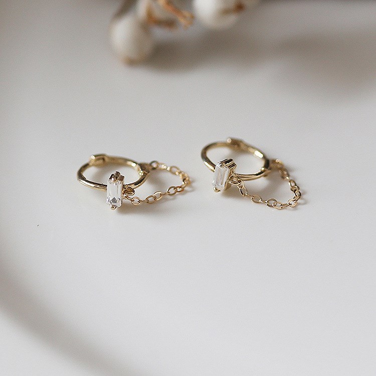 小さいピアス ピアス フープ 小さめ フープピアス 小さい チェーン アレルギー対応 揺れる 小ぶり 14K 14金 ジルコニア ゴールド シルバー レディース |  | 04