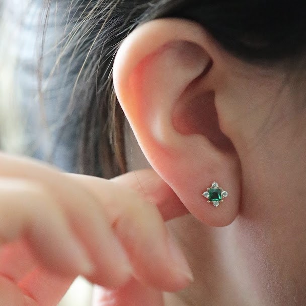 エメラルドピアス ピアス エメラルド アレルギー対応 シルバー925