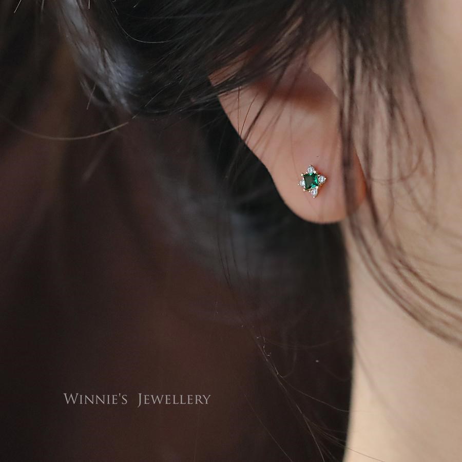 エメラルド ピアス 両耳用 エメラルドピアス ピアス エメラルド アレルギー対応 シルバー925
