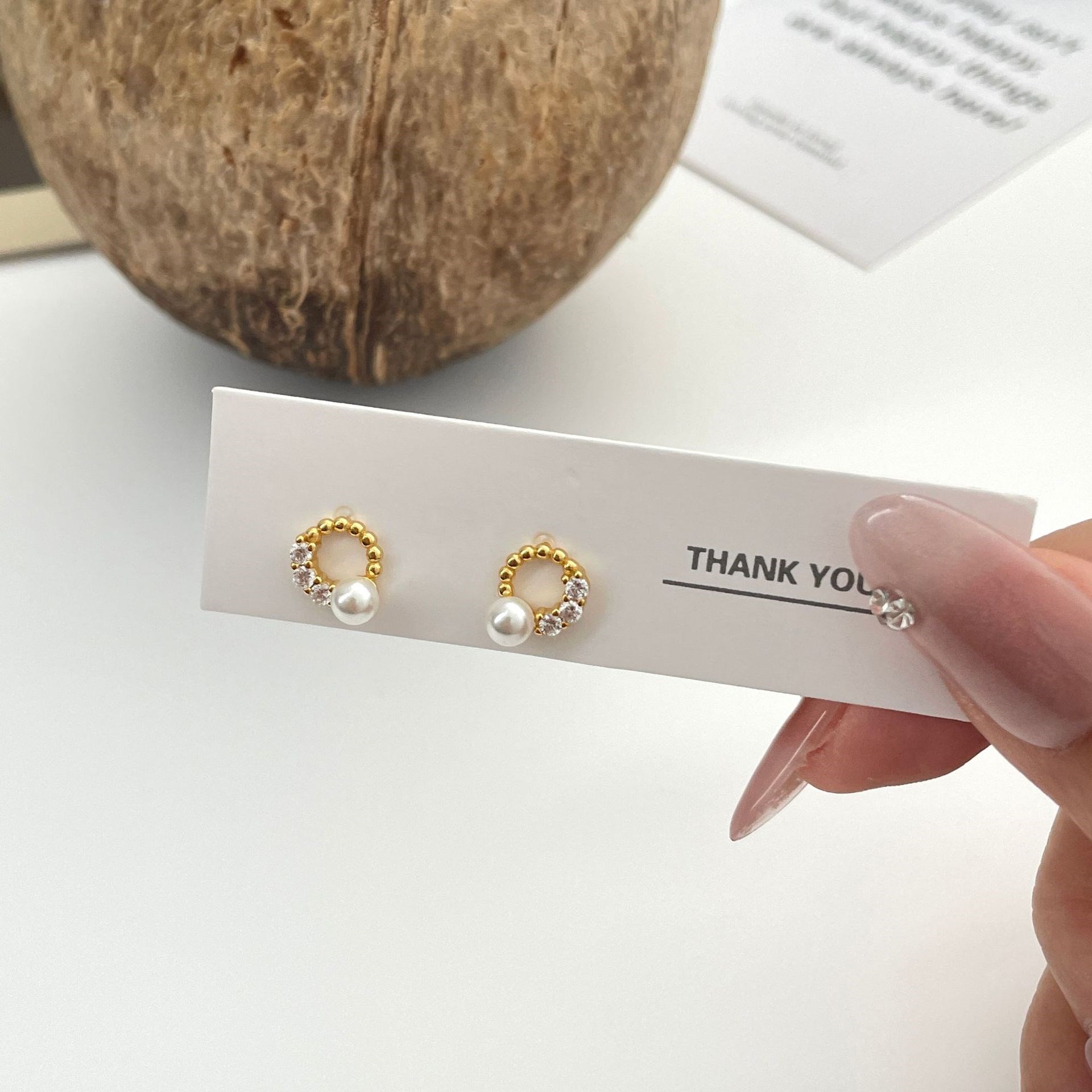 フープピアス 小さい パール ピアス ゴールド 14金 アレルギー対応 