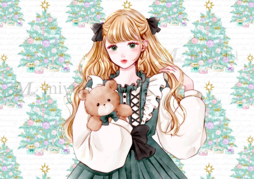 デザインペーパー a4 ラッピングペーパー 女の子 コラージュ素材