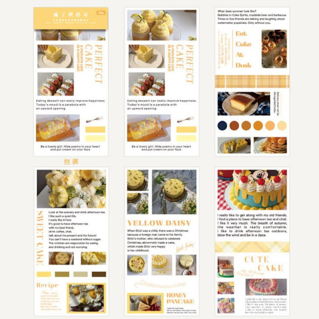 海外フレークシール スイーツ ケーキ 写真 シールブック ステッカー
