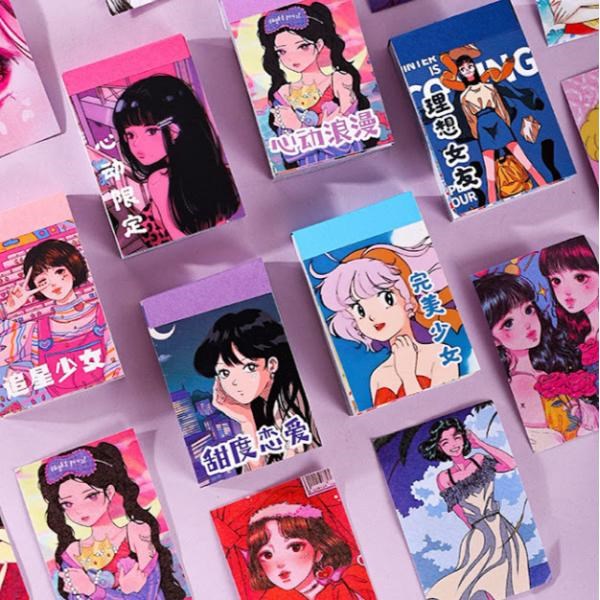 フレークシール 人物 レトロ イラスト 女の子 コラージュ シール