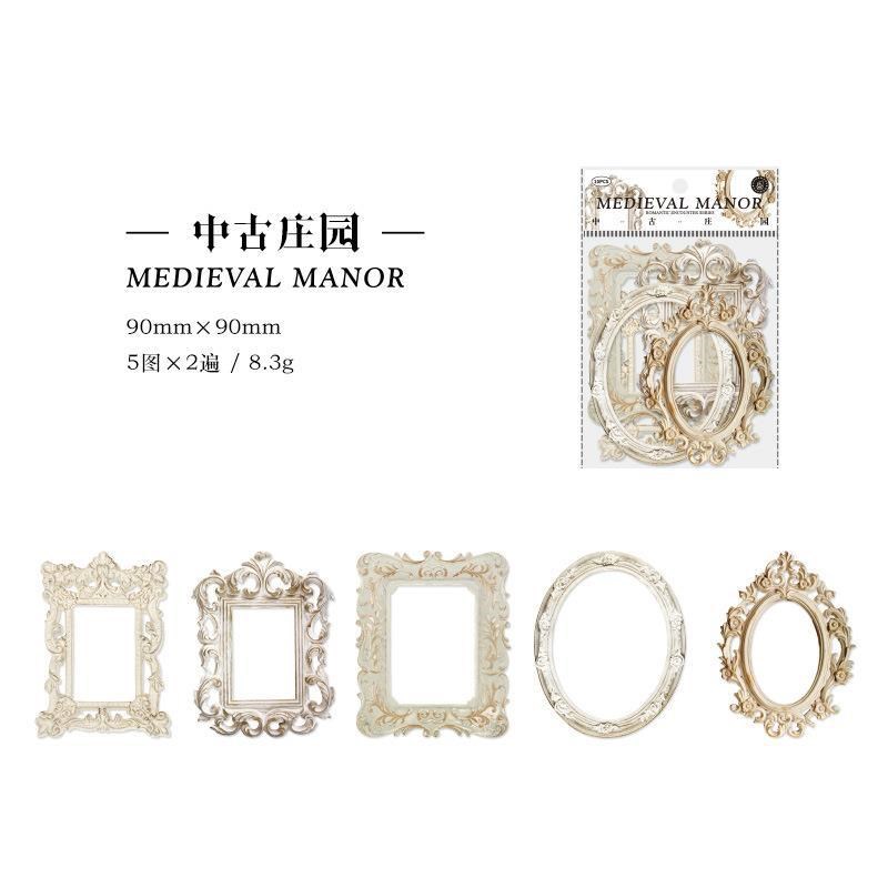 スクラップブッキング 素材 コラージュ素材紙 額縁 アンティーク 枠