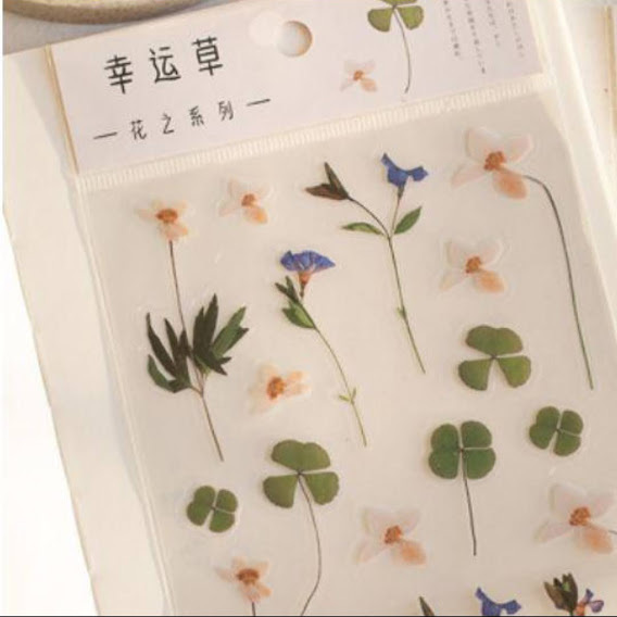 フレークシール 花 透明 シール ボタニカル 花柄 PET素材 シールセット