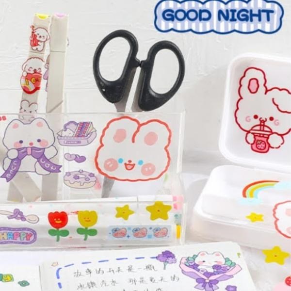 コラージュシール スマホ くま うさぎ PETシール ジャンクジャーナル