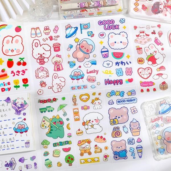 コラージュシール スマホ くま うさぎ PETシール ジャンクジャーナル