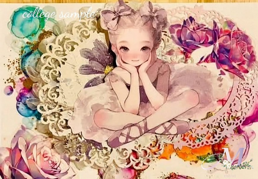 コラージュ シール コラージュ素材女の子 猫 シールセット女の子 紙