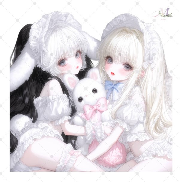 コラージュ シール コラージュ素材女の子 猫 シールセット女の子 紙