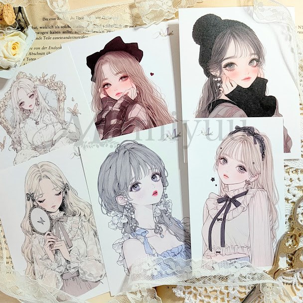 コラージュ素材人物女の子 シールセット 女の子ステッカー コラージュ