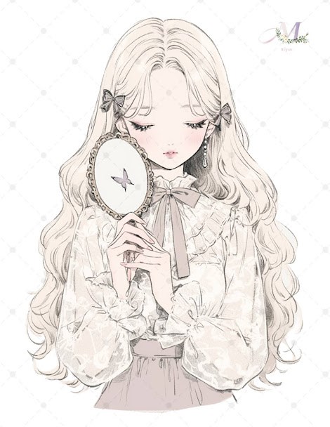 コラージュ素材人物女の子 シールセット 女の子ステッカー コラージュ