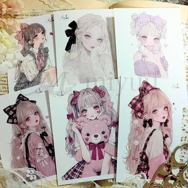 コラージュシール人物 シールセット 女の子 大容量 女の子ステッカー