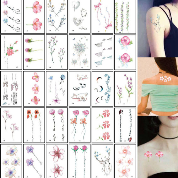 タトゥーシール 花 セット ボディーペイント ボディーシール ボディステッカー ファッションシール ボタニカル 花 ins風 韓国 かわいい おしゃれ レディース 猫 |  | 02