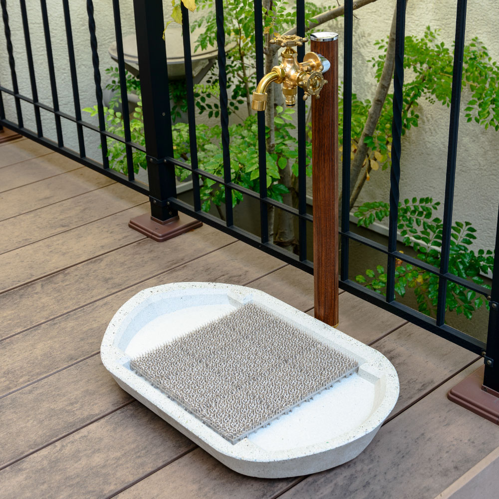 水生活製作所 ガーデンパン FUNE 水栓パン 水受け 水はね防止マット
