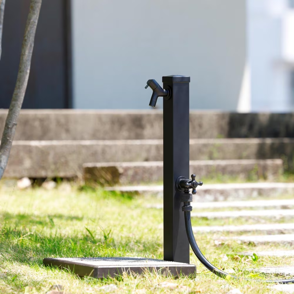 外水道 蛇口 横水栓 マットブラック 黒 ガーデン蛇口 青銅鋳物 日本製 cello チェロ 3色展開 G13CL 水生活製作所 MIZSEI_4