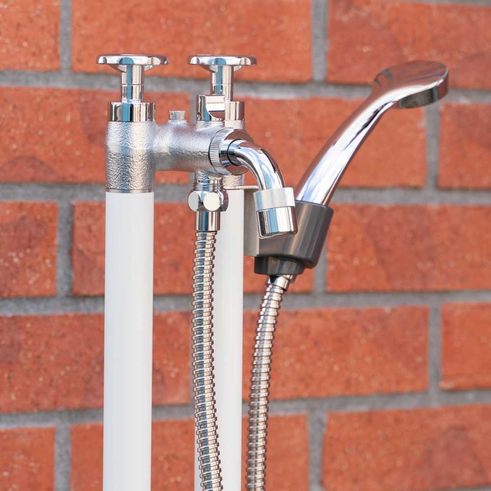 ガーデン 外 庭 屋外 シャワー ホース シャワーヘッド シャワーホース  水栓 蛇口 メッキ 水生活製作所 公式 日本製 G216SHS-M｜mizsei｜02